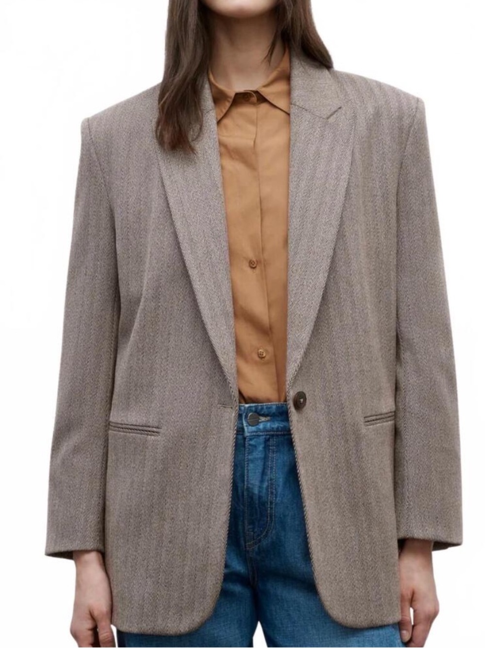 NEW NWT TWP Girl Boy Girl Blazer Jacket In Mustang/Kelp Herringbone